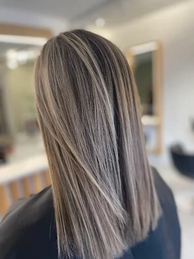 Bright foil highlights result at Venera Hair, Hampstead