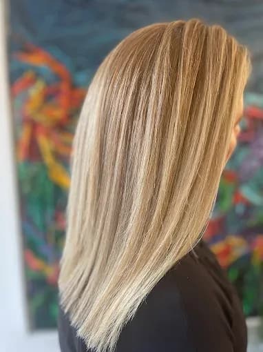 Sleek smoothed hair at Venera Hair, Hampstead