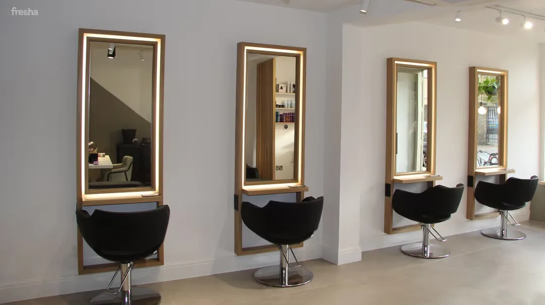 Inside Venera Hair salon, Hampstead - styling floor